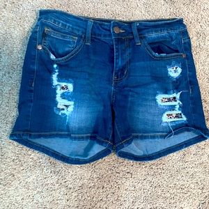 Judy Blue Leopard Patch Shorts